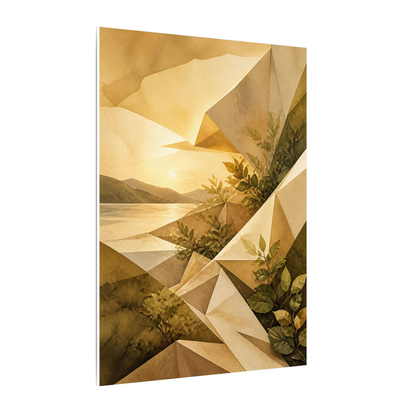 Golden Hour Paper Fold Canvas Art - Japandi Ma