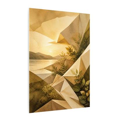 Golden Hour Paper Fold Canvas Art - Japandi Ma