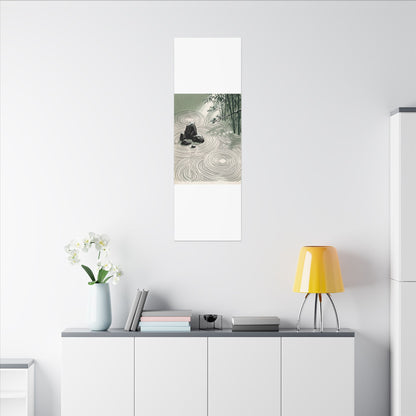 Shibui Rock Garden Canvas Art - Zen Ukiyo E Inspired