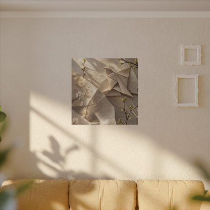 Golden Hour Paper Fold Canvas Art - Japandi Fukinsei