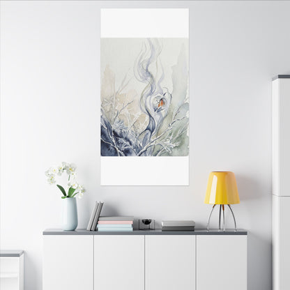 Earthy Incense Smoke Canvas Art - Watercolor Japandi