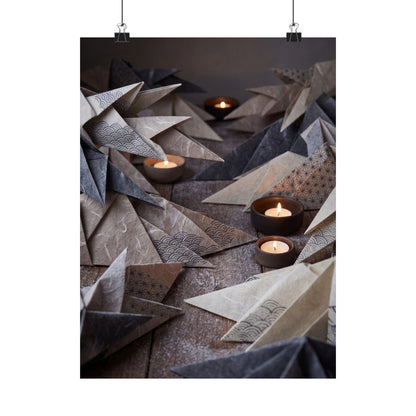 Elegant Paper Fold Wall Art Print - Japanese Pattern Japandi