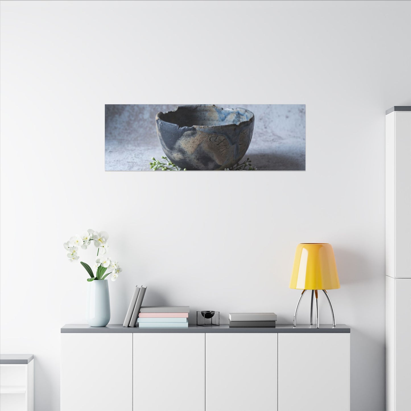 Ceramic Bowl Spring Canvas Art | Japandi Warm Design