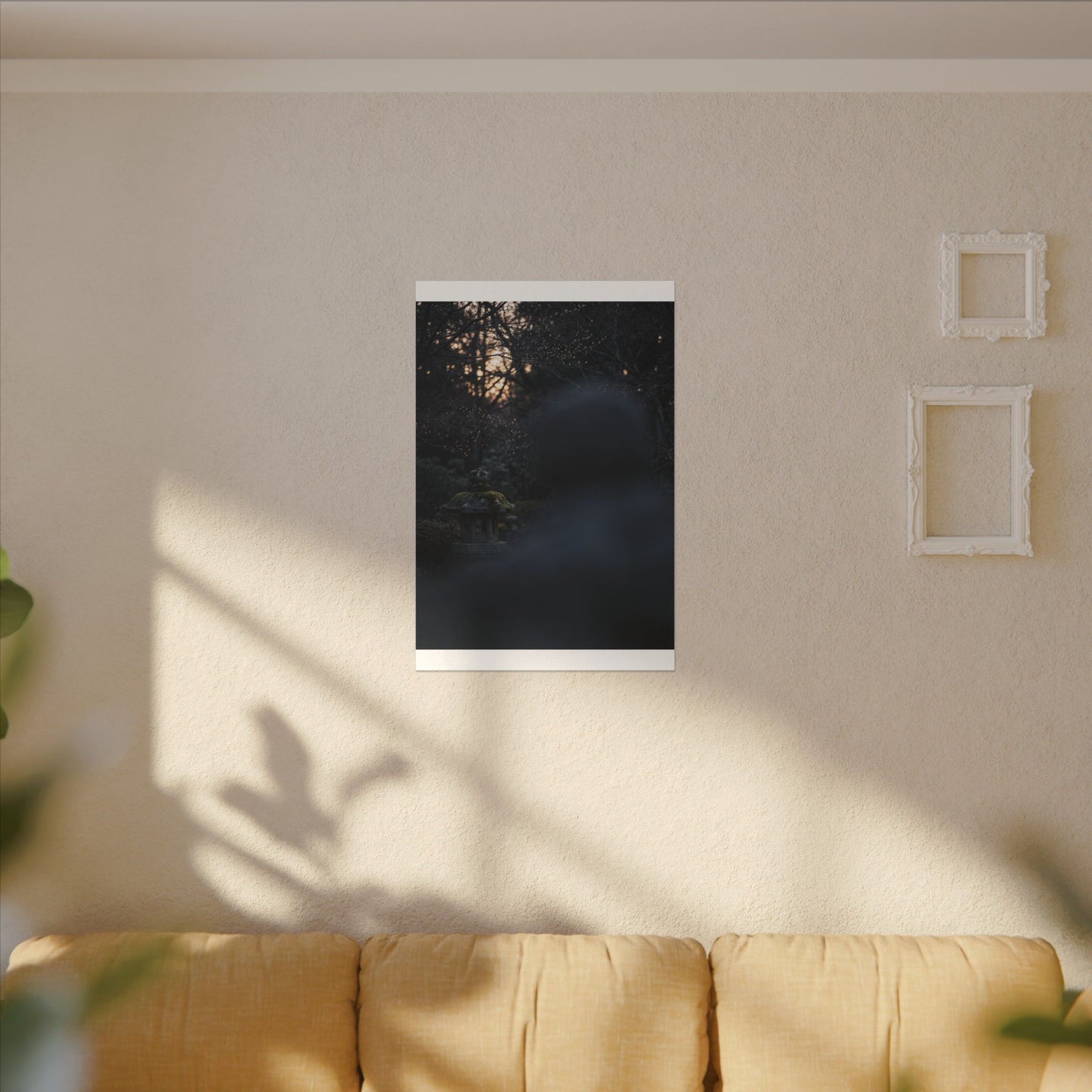 Spring Stone Lantern Moody Minimal Canvas Art | Bold Decor