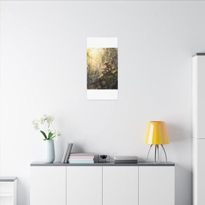 Wild Mushrooms Canvas Art | Spring Japandi Watercolor Art