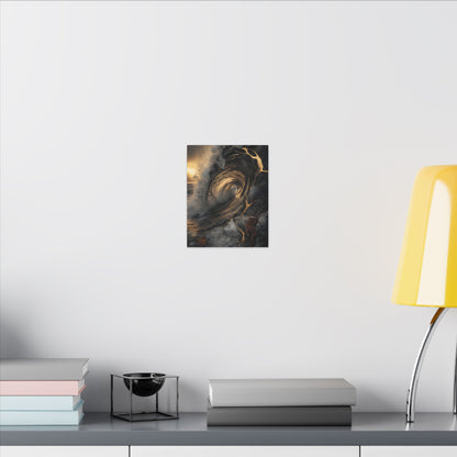 Kanso Ocean Wave Canvas Art - Kintsugi Gold Vein