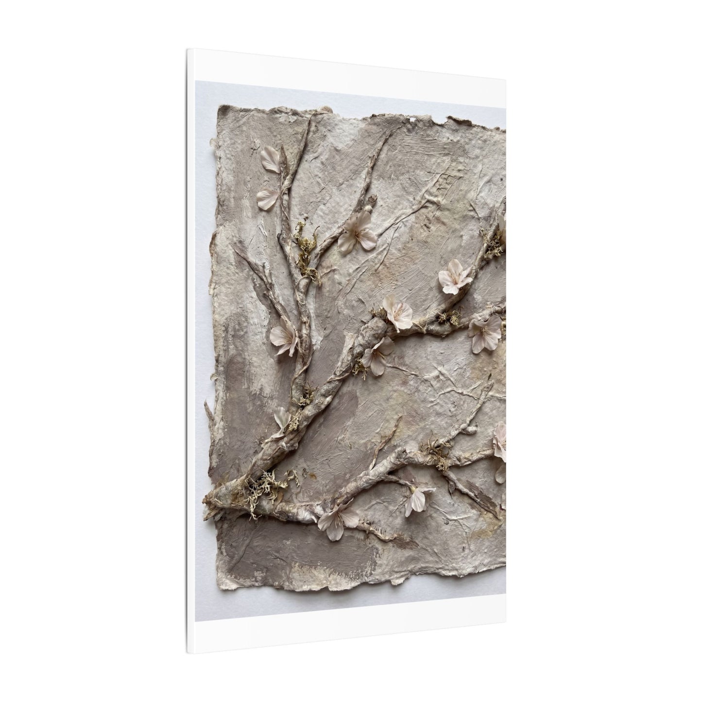 Summer Cherry Blossom Texture Canvas Art | Earthy Decor