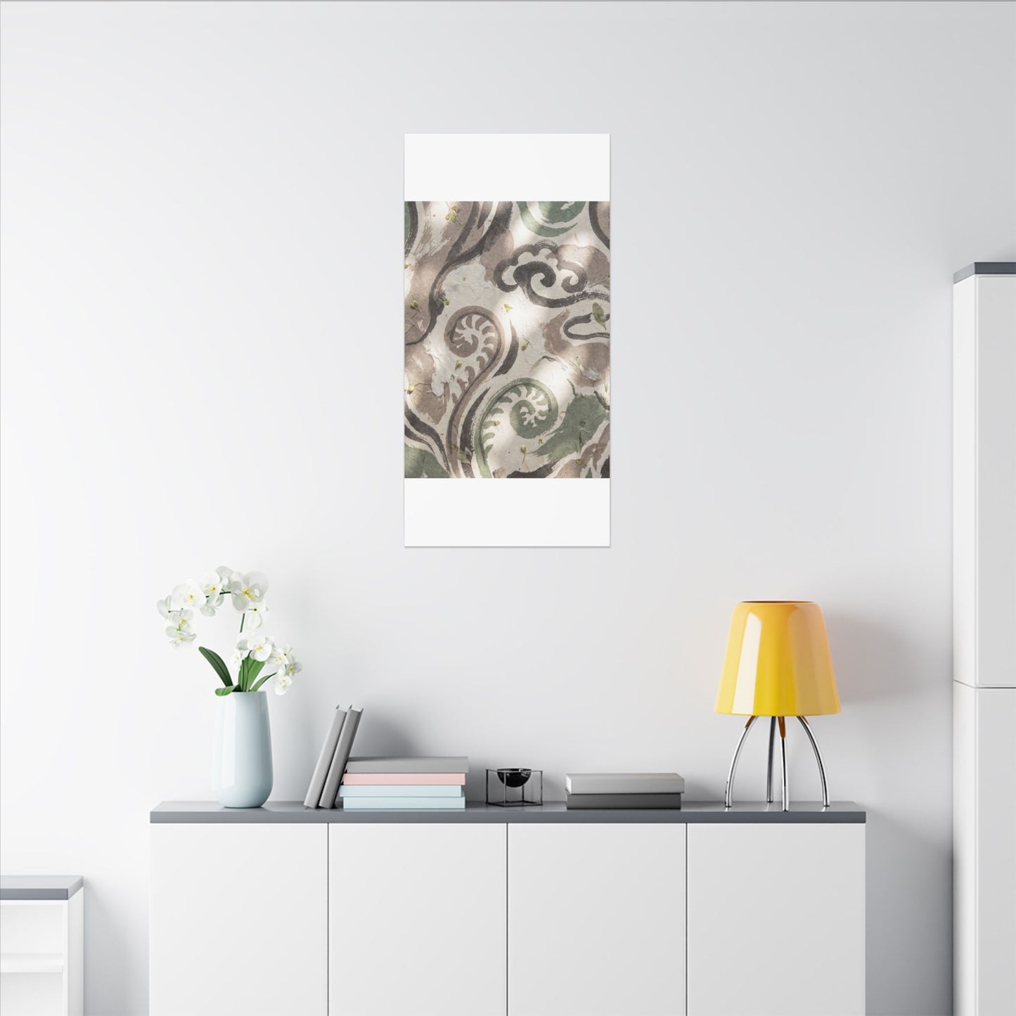 Dappled Ink Brushstroke Canvas Art - Japandi Ma