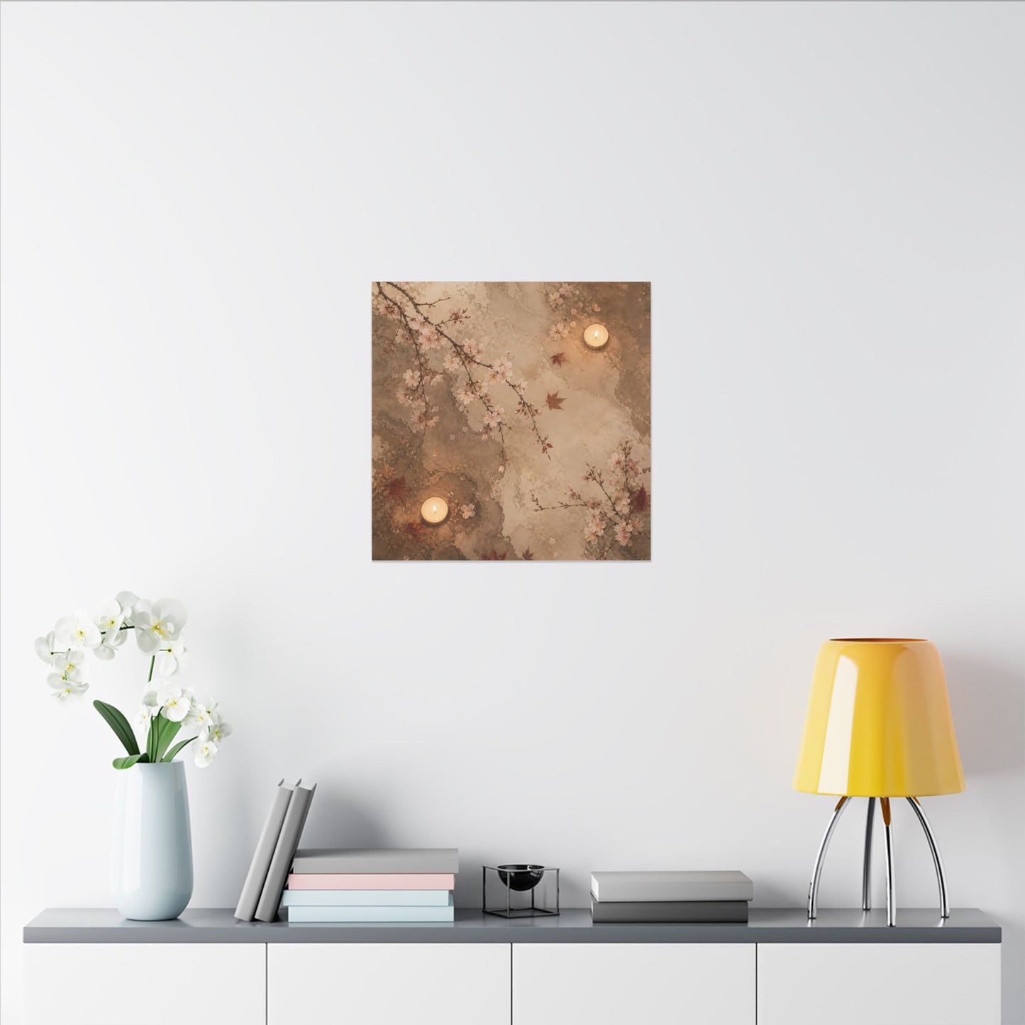 Cherry Blossom Canvas Art | Autumn Japandi Japanese Pattern Art