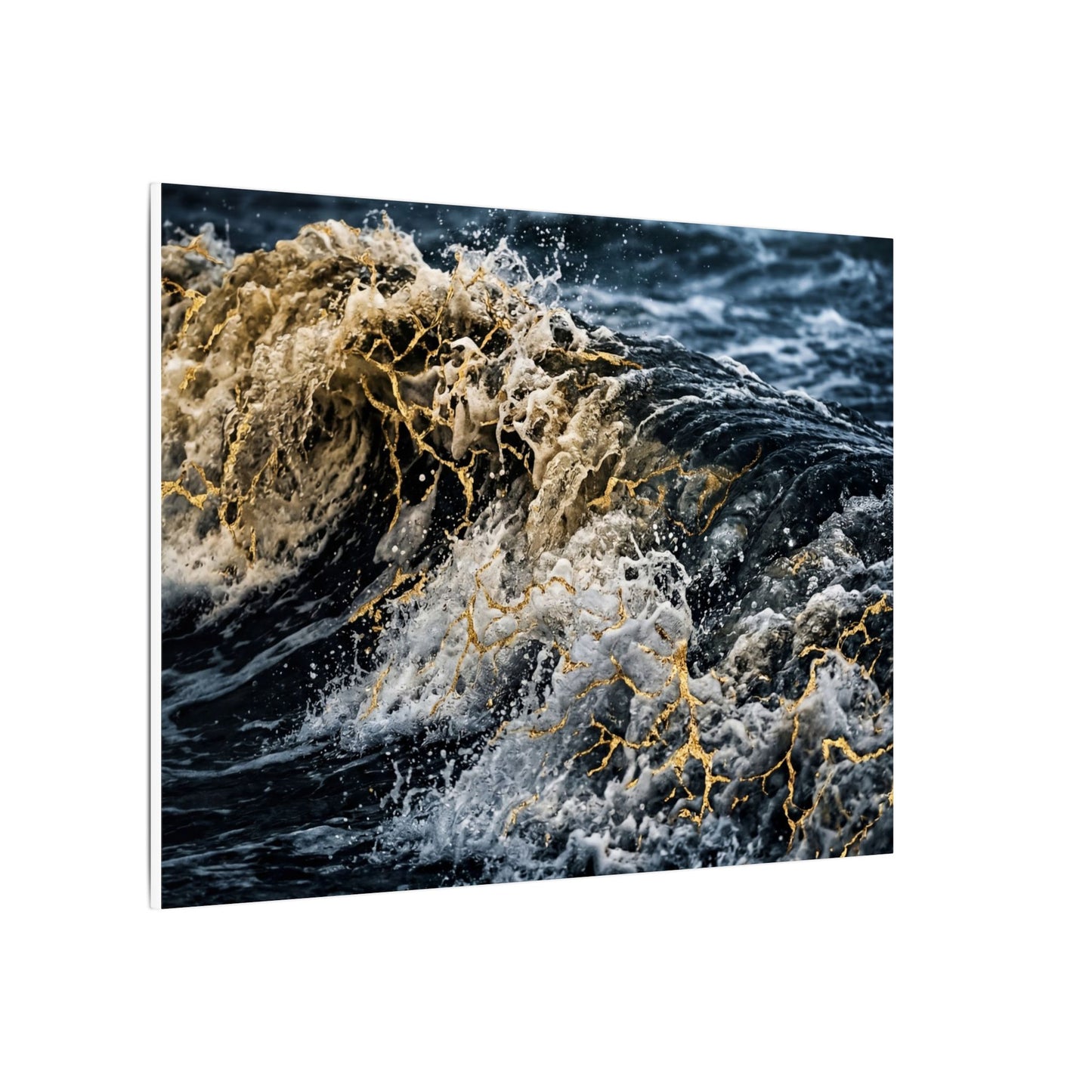 Ocean Wave Winter Canvas Art | Kintsugi Artful Design
