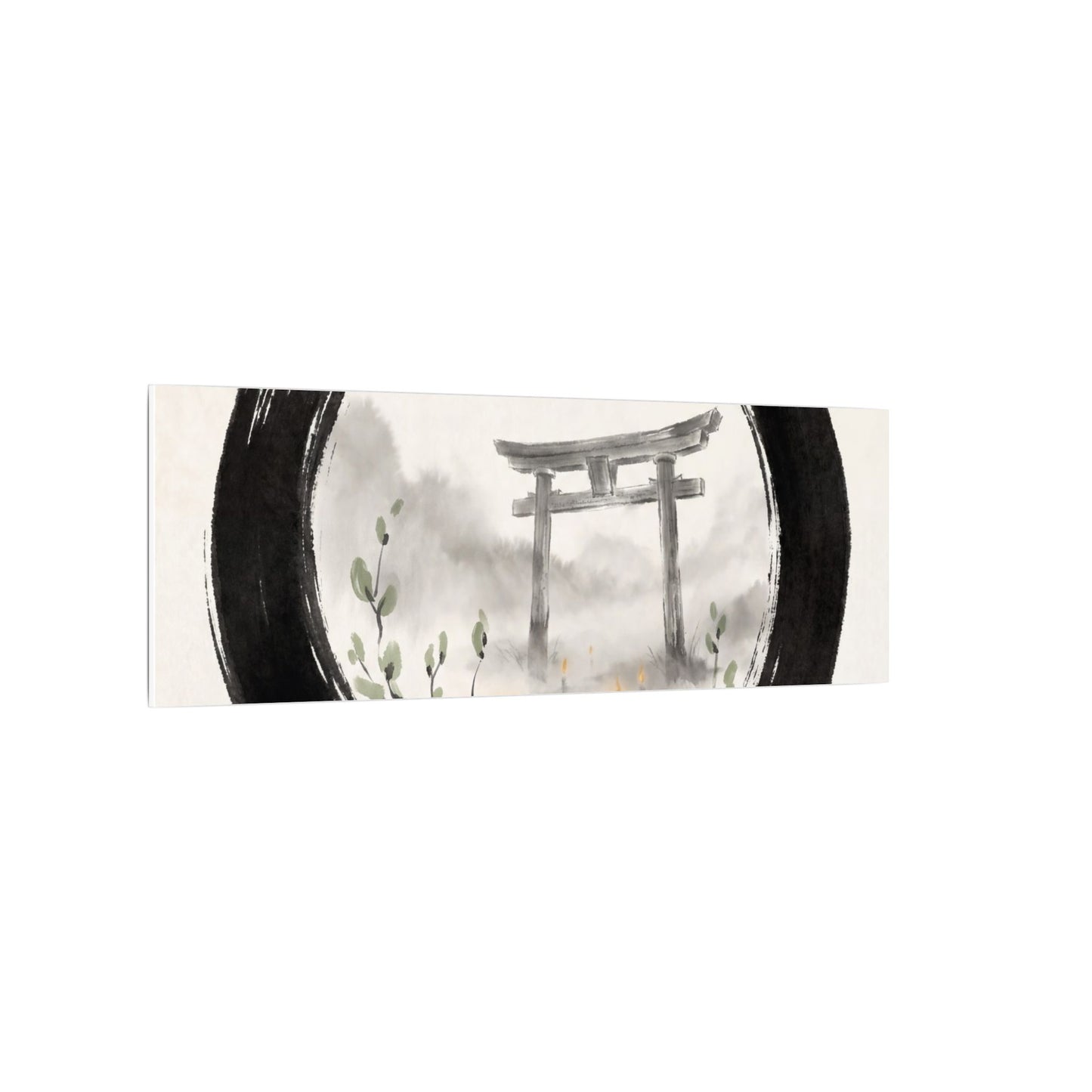 Spring Torii Gate Enso Canvas Art | Tranquil Decor