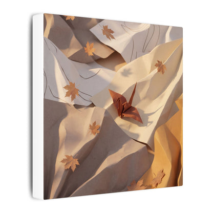 Autumn Paper Fold Minimal Line Canvas Art | Cozy Decor