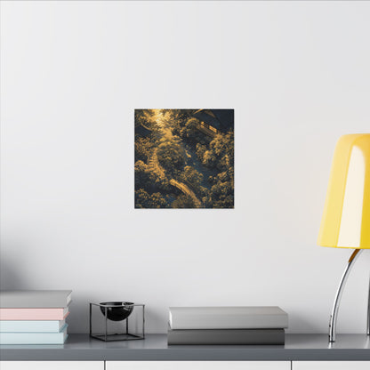 Contemplative Moonlit Garden Canvas Art - Ukiyo E Inspired Zen