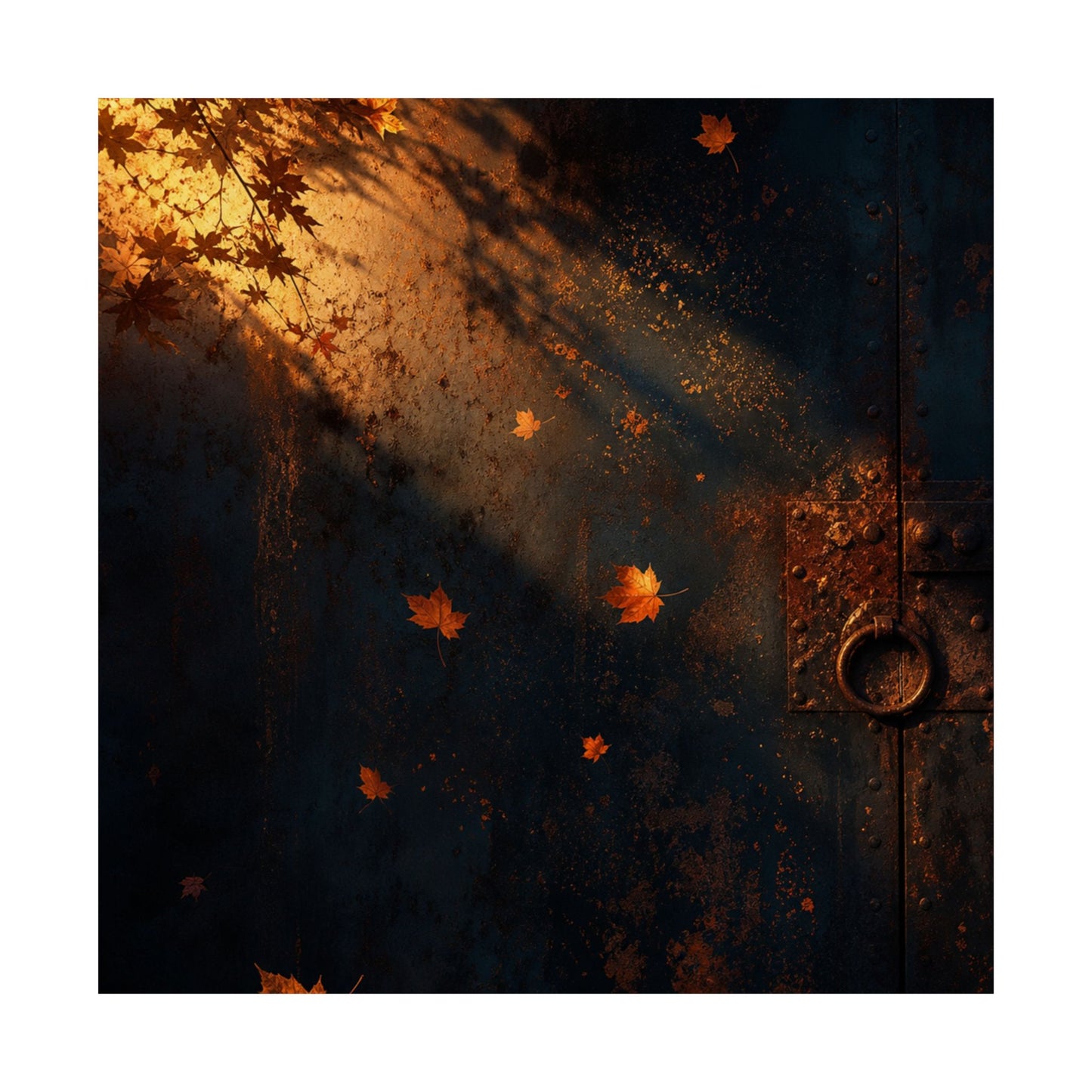 Rust Patina Wall Art Print | Autumn Dark Japandi Shadow Zen Art