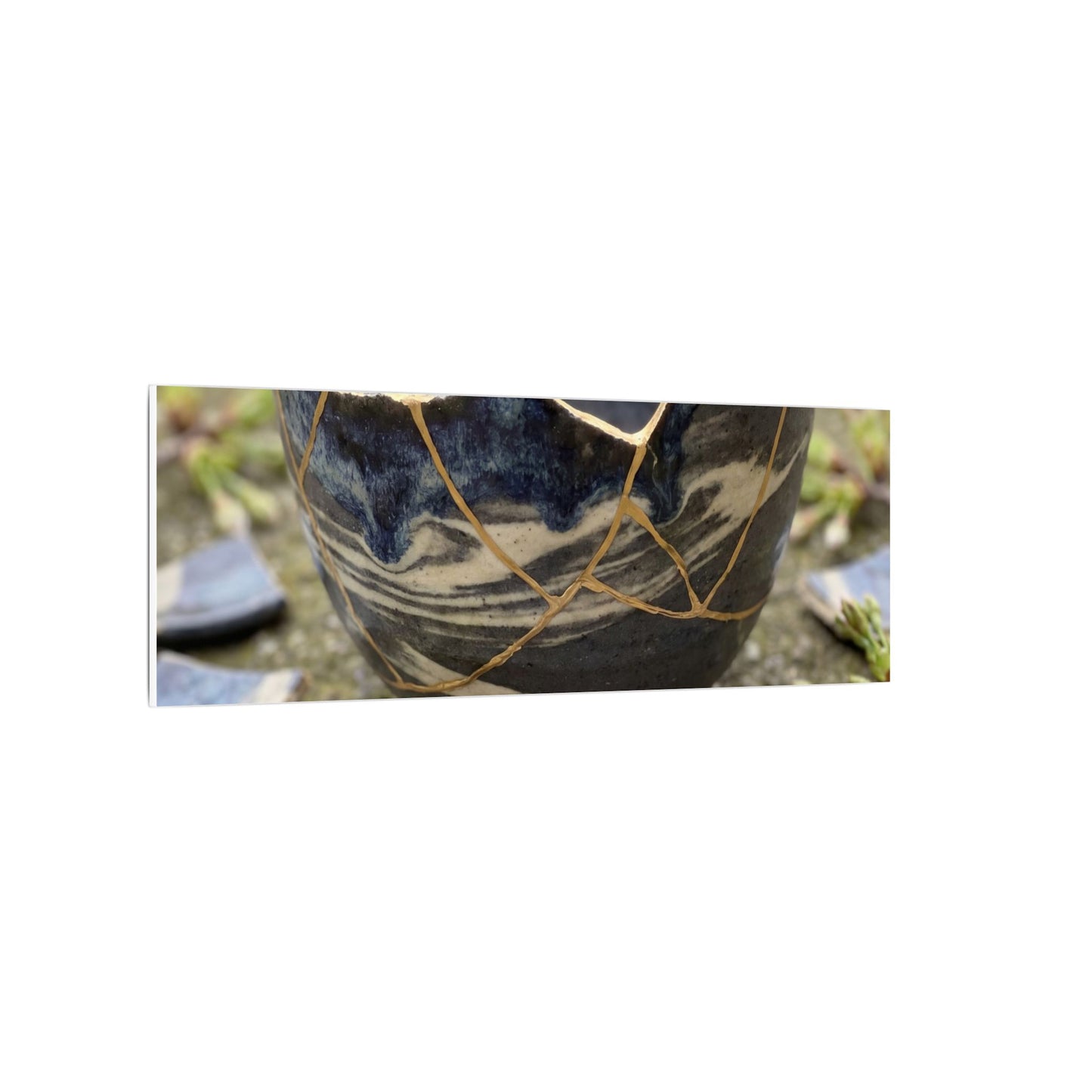 Datsuzoku Ceramic Bowl Canvas Art - Kintsugi Gold Repair