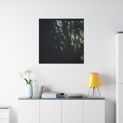 Dark Japandi Shoji Screen in Dappled | Moody Minimal Canvas Art