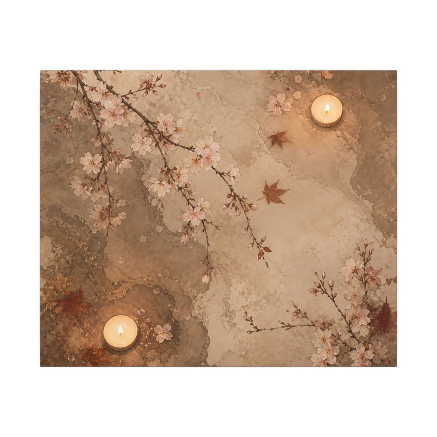 Cherry Blossom Canvas Art | Autumn Japandi Japanese Pattern Art