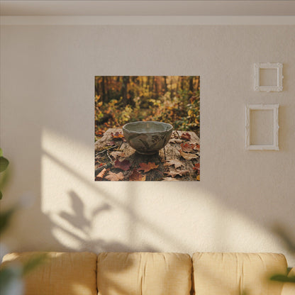 Elegant Ceramic Bowl Canvas Art - Japanese Pattern Japandi Art Print