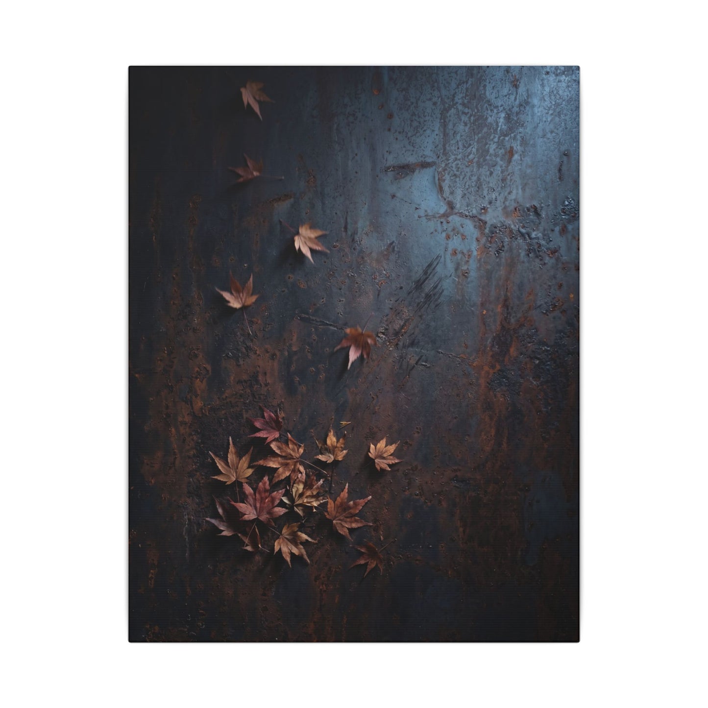 Moonlight Rust Patina Canvas Art - Dark Japandi Mono No Aware