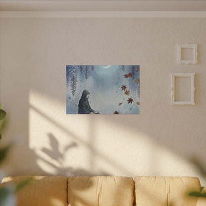 Zen Wisteria in Moonlight | Ukiyo E Inspired Canvas Art
