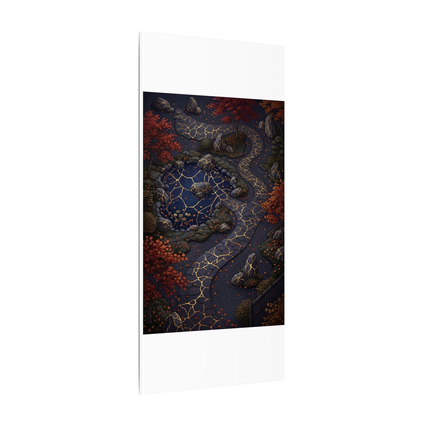 Moonlit Garden Gold Vein Canvas Art | Resilient Kintsugi Art