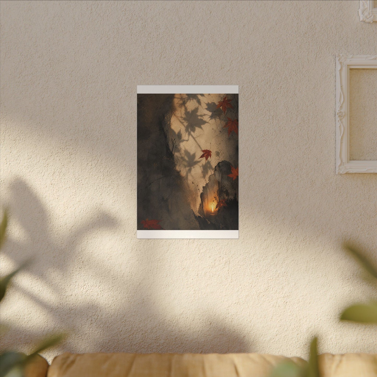 Shadow Play Texture Canvas Art | Neutral Japandi Art