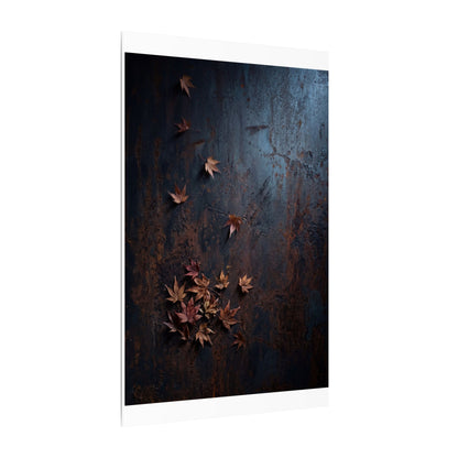 Moonlight Rust Patina Canvas Art - Dark Japandi Mono No Aware