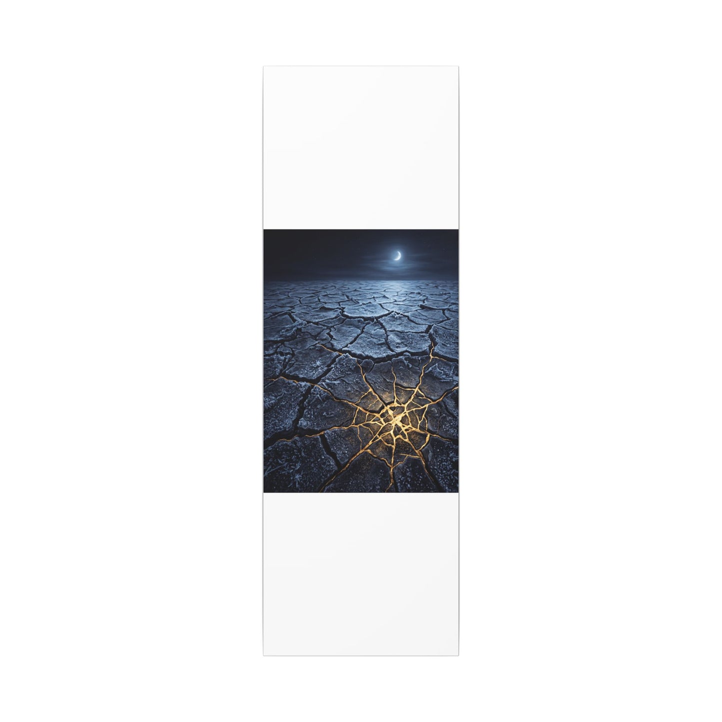 Moonlight Cracked Earth Canvas Art - Kintsugi Mono No Aware