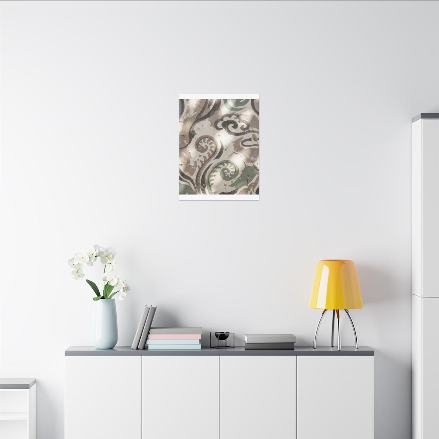 Dappled Ink Brushstroke Canvas Art - Japandi Ma