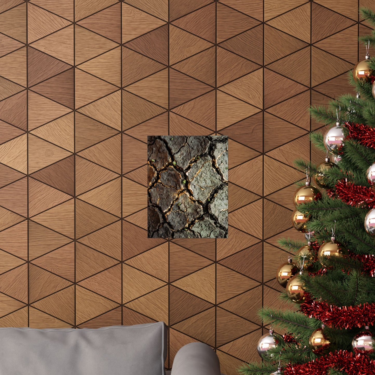 Cracked Earth Japanese Pattern Wall Art Print | Elegant Japandi Art