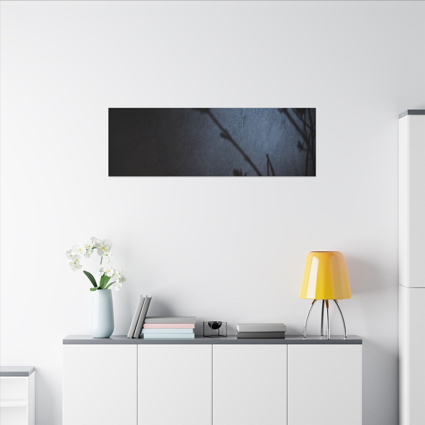 Shadow Play Canvas Art | Spring Dark Japandi Moody Minimal Art