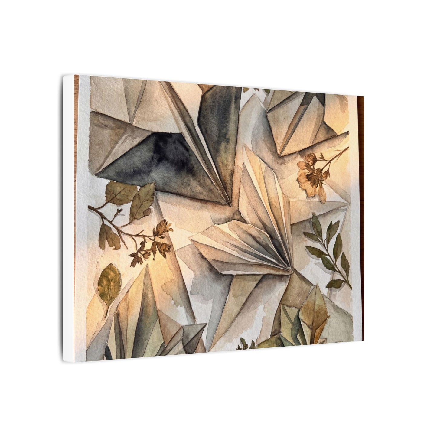 Golden Hour Paper Fold Canvas Art - Japandi Seijaku