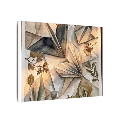 Golden Hour Paper Fold Canvas Art - Japandi Seijaku