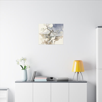 Moonlight Pine Tree Canvas Art - Japandi Ma
