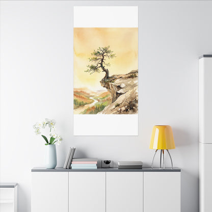Golden Hour Pine Tree Canvas Art - Japandi Fukinsei