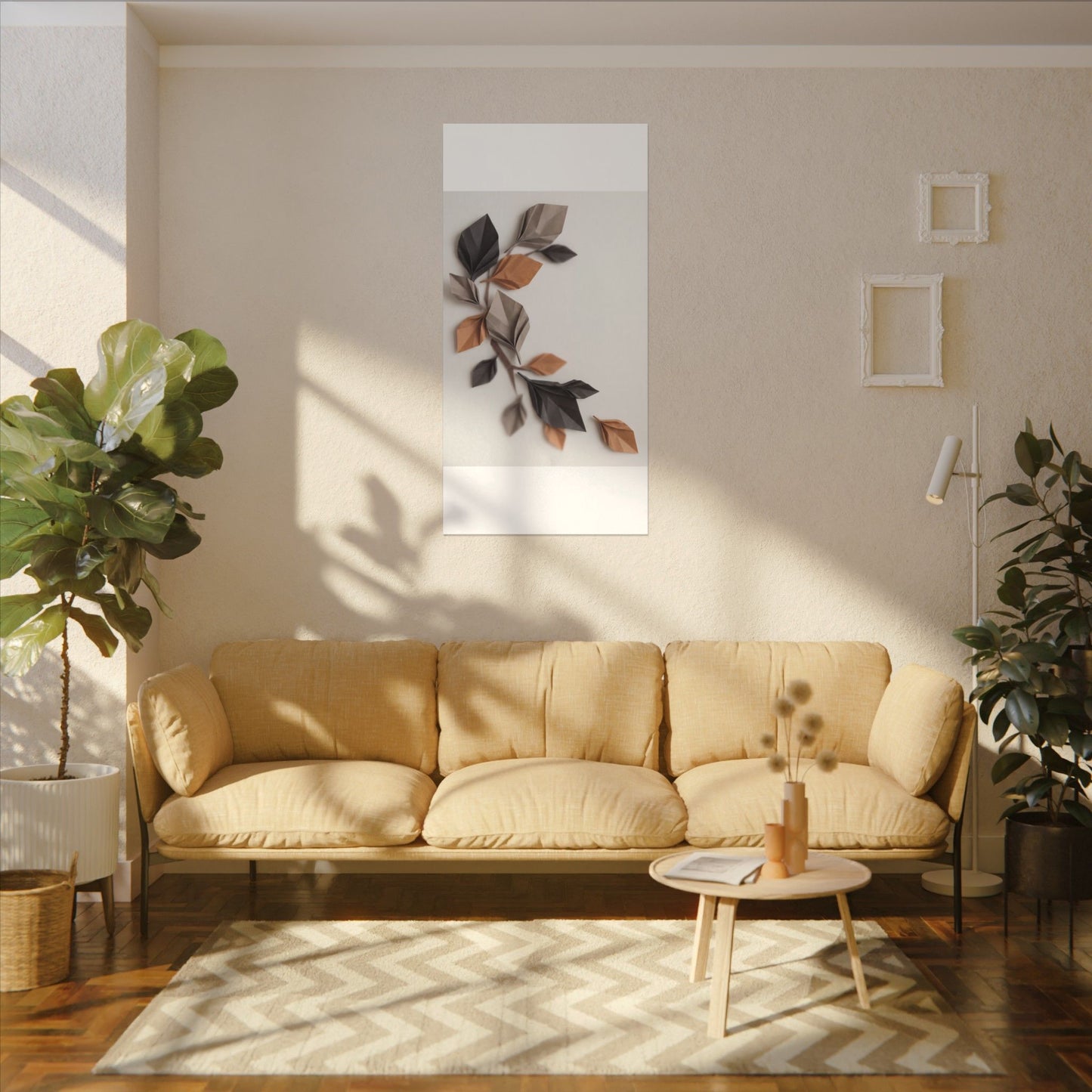 Paper Fold Autumn Canvas Art | Japandi Earthy Design