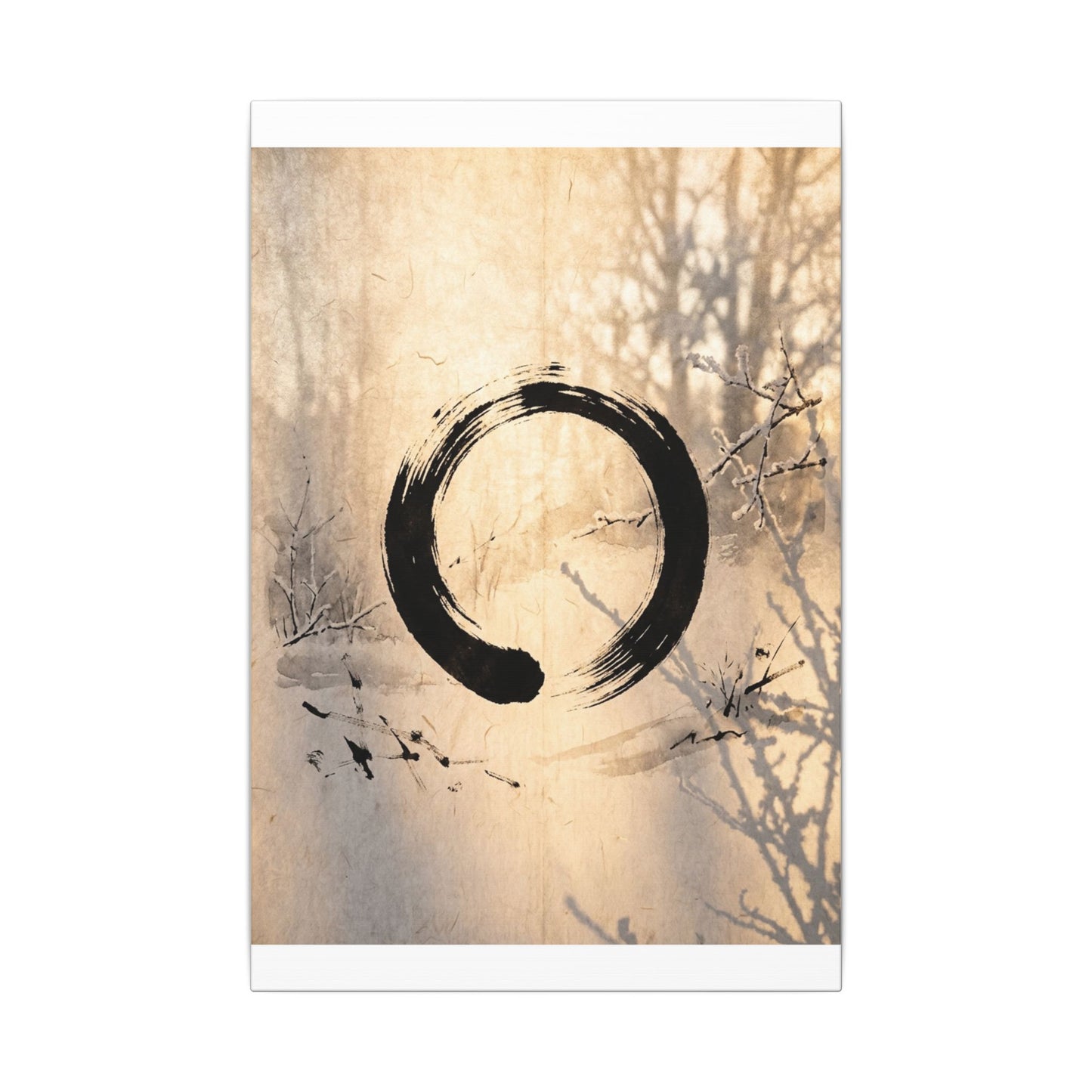 Shoji Screen Enso Canvas Art | Contemplative Zen Art