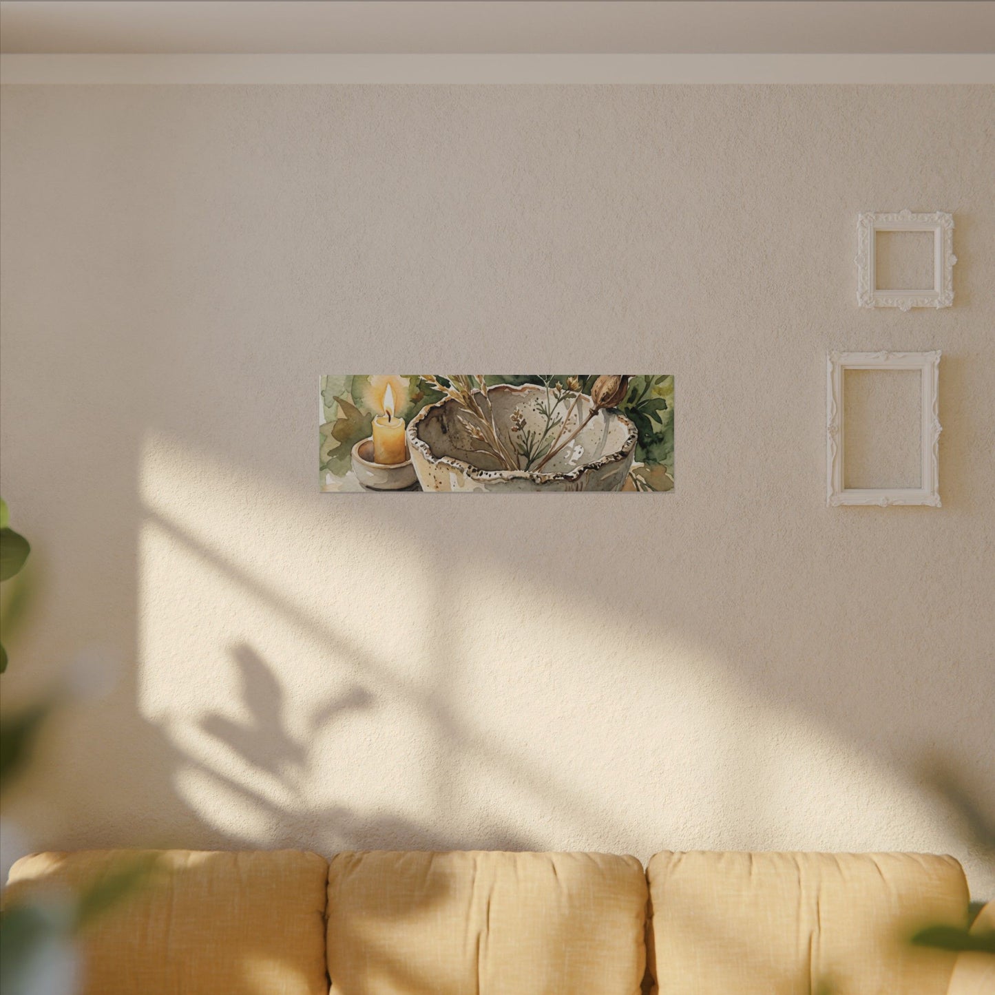 Ceramic Bowl Summer Canvas Art | Japandi Elegant Design