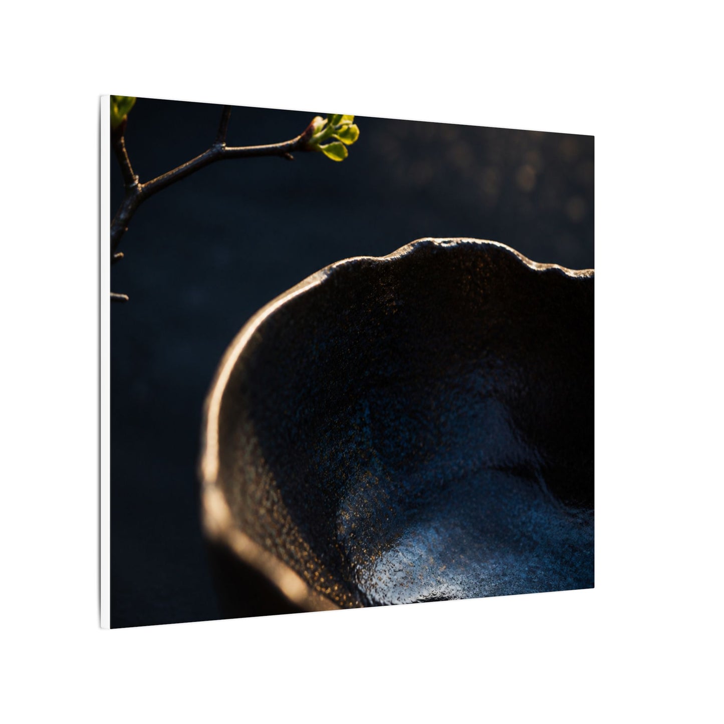 Ma Ceramic Bowl Canvas Art - Dark Japandi Shadow Zen