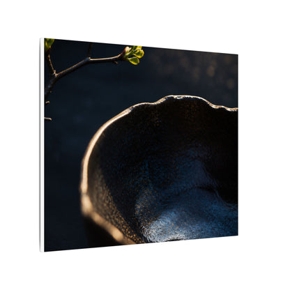 Ma Ceramic Bowl Canvas Art - Dark Japandi Shadow Zen