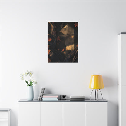 Autumn Silk Drape Shadow Zen Canvas Art | Bold Decor