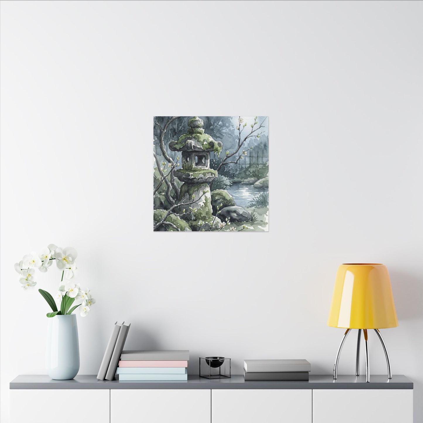 Moonlight Stone Lantern Canvas Art - Japandi Seijaku