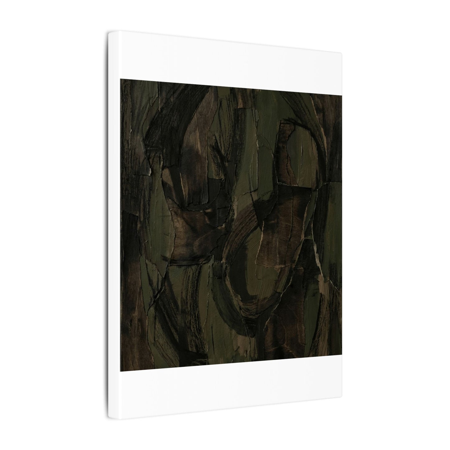 Mixed Media Dark Japandi Textured Canvas Art