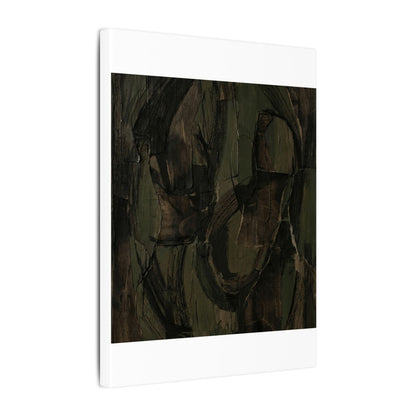 Mixed Media Dark Japandi Textured Canvas Art