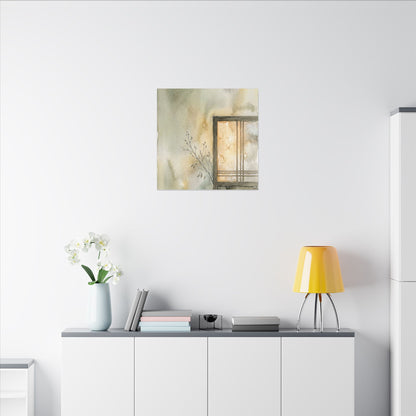Ma Shoji Screen Canvas Art - Japandi Watercolor