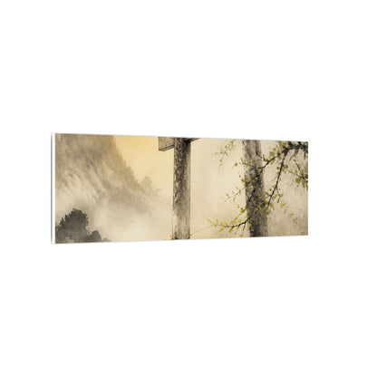 Spring Torii Gate Sumi E Canvas Art | Tranquil Decor