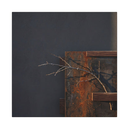 Ma Rust Patina Canvas Art - Dark Japandi Dark Texture