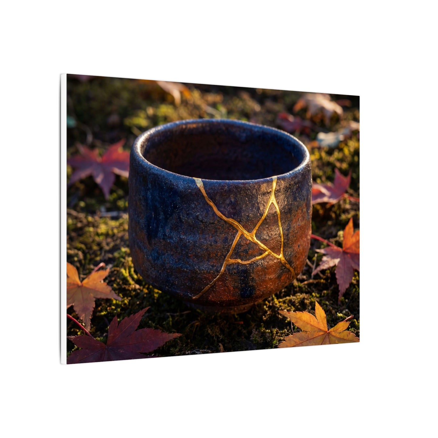 Kanso Moonlit Garden Canvas Art - Kintsugi Gold Repair