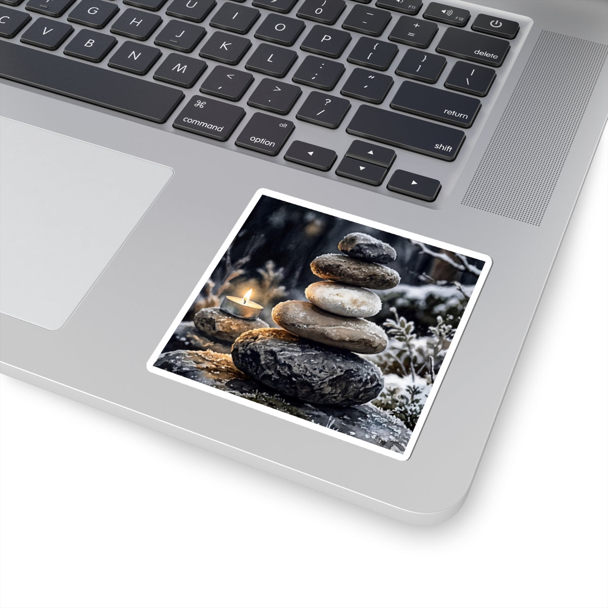 Winter River Stones Watercolor Sticker | Neutral Decor