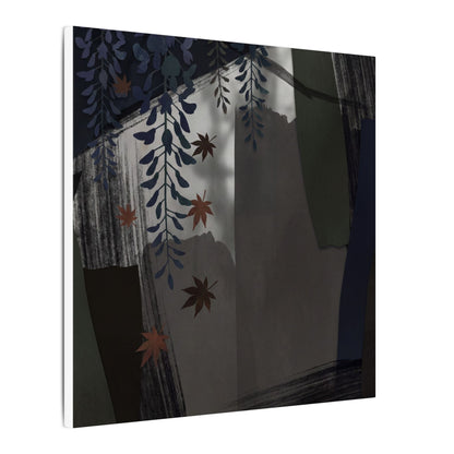 Wisteria Autumn Canvas Art | Dark Japandi Moody Design